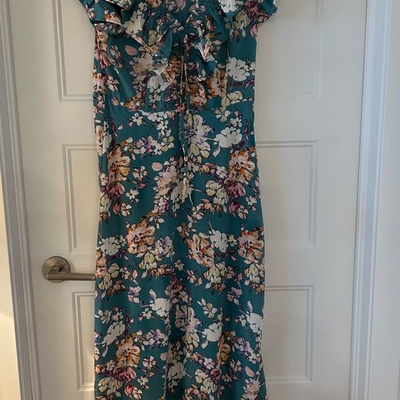 ONLY Scandinavian Teal Floral Chiffon Dress – Size M - Worn Once - Picture 4 of 9